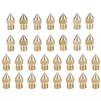 30PCS 3D Printer Nozzle Kit 1.75mm Filament Extruder Print Head Printer Accessory
