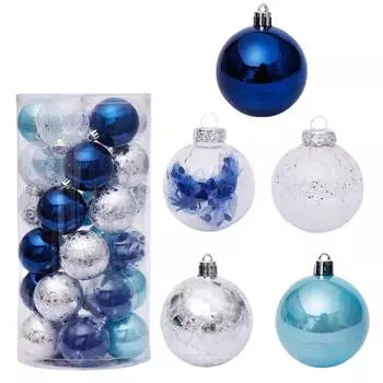 30pcs 6cm Christmas Balls Shatterproof Christmas Tree Pendant Christmas Ball Assorted Christmas Ball Ornaments for Holiday Party 6cm