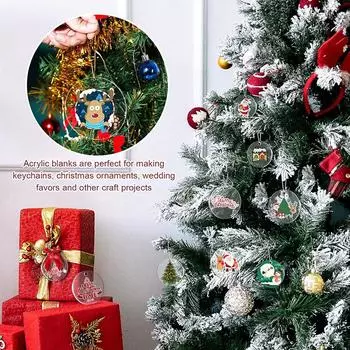 30Pcs 90mm Clear Acrylic Sheet Round Acrylic Disc Transparent Panel for DIY Project Ornament Art Project Painting 2mm Thick