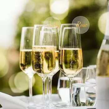 30Pcs Acrylic Circle Wine Glass Tags Blank DIY Drink Label Markers Wedding Birthday Table Decoration Baby Shower Party Supplies прозрачный