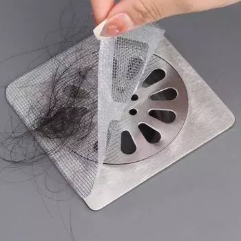 30Pcs Anti-blocking Disposable Floor Drain Sticker Mesh Sink Strainers Disposable Hair Catchers Sticky Filter Mesh Stickers белый
