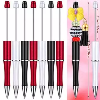 30Pcs Beadable Ballpoint Pens Plastic Xmas Bead Pen Ballpoint Pens Black Ink Ball Pen for Kids Students 3 Colors x 30Pcs чёрный