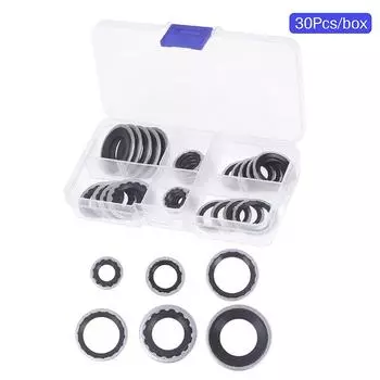 30Pcs/Box Sealing Gaskets For Automotive Air Conditioning Systems High Temperature Resistant Gasket Car Accessories синий