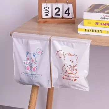 30pcs Car Disposable Little Bear Trash Bags Self-Adhesive Rubbish Holder Auto Interior Office Kitchen Garbage Storage