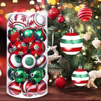 30Pcs Christmas Ball Shatterproof 2.36 Inch Christmas Hanging Pendants Xmas Round Balls Ornaments Holiday Wedding Party Decor