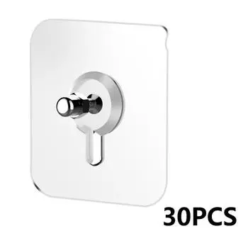 30PCS Clear Seamless Self-Adhesive Hanging Hook Punch-Free Nail & Screw Stickers