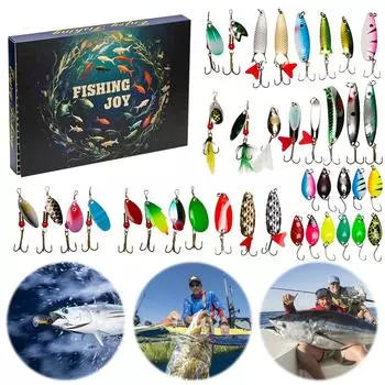 30pcs Fishing Spoon Lure Set Mixed Color Baits Trout Fishing Baits with Hook Fishing Gifts for Men UNITED KINGDOM