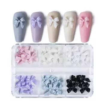 30Pcs Kawaii Mini Bow 3D Cute Nail Art Decorations Matte Butterfly Nails Charms Designs Manicure Decor Nail DIY Accessories