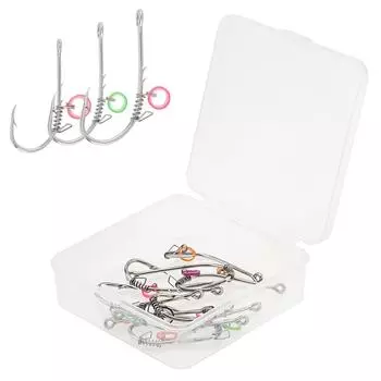 30pcs Live Shrimp Carbon Steel Barbed Hooks 2/0-4/0 Universal Freshwater Saltwater with Box