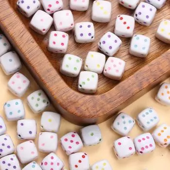 30 шт./лот 8 мм квадратные игральные кости акриловые разделительные бусины для изготовления ювелирных изделий своими руками браслет ожерелье аксессуары