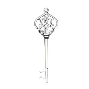 30Pcs/Set Antique Bronze Plated Santa Keys Antique Silver Skeleton DIY Pendants Vintage Alloys Key Shape 30pcs