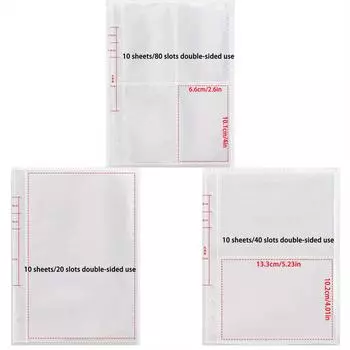 30Sheets A5 Binder Pockets, Suitable for 6 Ring Notebook Binder Pockets, Blank Sticker Book Collection Album (3 Different Size Pockets)