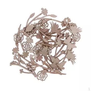30шт деревянные цветочные аппликации DIY ремесленные украшения деревенские украшения для дома