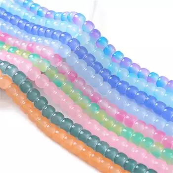 30 шт. хрустальные стеклянные бусины имитация нефрита жемчуга свободные разделительные бусины для изготовления ювелирных изделий светло-желтого