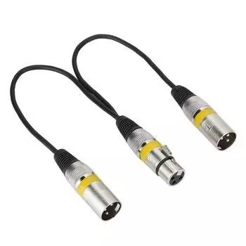 30см XLR гнездо на двойной штекер адаптер-разветвитель o Микрофонный удлинительный кабель для Canon зеленый жёлтый