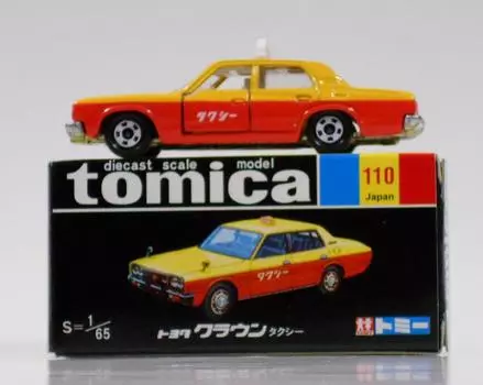 30th Anniversary Reprint Black Box Tomica Toyota Crown Taxi Door [Tomica Tomica] № 110 / открывание/закрывание чёрный