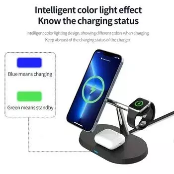 30W 3 In 1 Magnetic Wireless Charger Stand Fast Charging Dock Station for iPhone 16 15 14 13 Pro Max Apple Watch 8 7 Airpods Pro