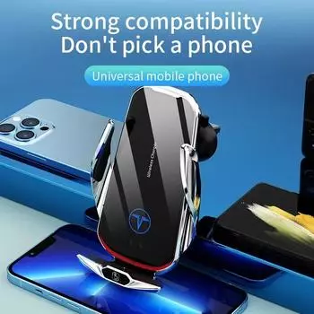 30W Car Magnetic Wireless Charger Car Phone Holder Stand Smart Fast Charging Station Car Bracket Mount for iPhone Xiaomi Samsung серебряный