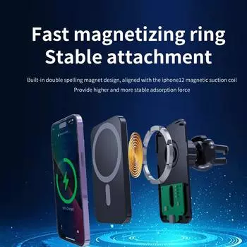 30W Car Magnetic Wireless Charger MacSafe for iPhone 15 14 13 12 Pro Max Xiaomi Samsung Magnet Air Vent Mount Phone Holder Stand