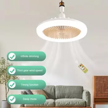30W Ceiling Fan With Lights LED Modern Thin Enclosed Fan Lighting Remote Control 3-Color Changing Light Fan Home Lamps AC86-25V 0-5W&85-265V серый