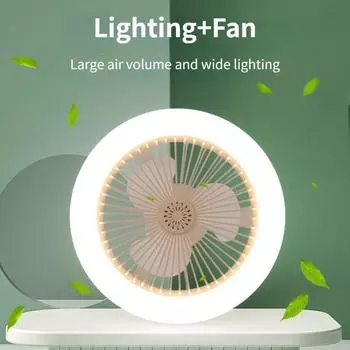 30W E27 LED Ceiling Fans with Light Remote Control Dimmable Ceiling Lamp Bulb Indoor Bedroom Chandelier with Cooling 30W White light