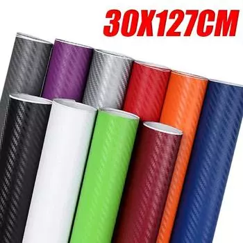 30x127 см 3D рулонная пленка из углеродного волокна, декоративные наклейки для стайлинга автомобиля, ПК, ноутбука, сделай сам, виниловая пленка из углеродного волокна, наклейки 10x127cm