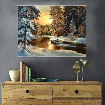 30x25CM Полная дрель 5D DIY Алмазные точки Бескаркасная картина Украшение дома 30x25CM