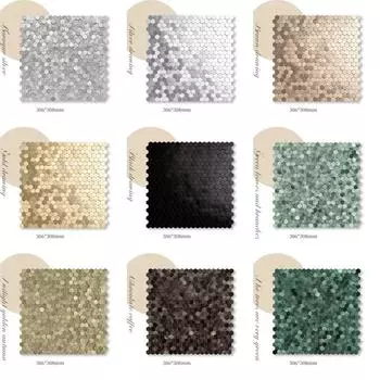 30x30 см металлическая настенная мозаика из нержавеющей стали 3D мозаика для ванной комнаты алюминиевый шестигранный мозаичный фон самоклеящаяся наклейка на стену 1Pcs 30x30cm