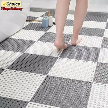 30x30 см Нескользящий коврик для ванной комнаты Бытовая ванная комната Туалет Сращивание Лоскутное Заземляющий Коврик Коврики для ног Ванна Душ Водонепроницаемые Коврики 2PCS белый