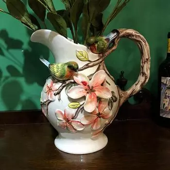 30X30X21.5CM BIG Цветочные вазы с птицами, керамические банки для воды, цветочные украшения, подарки на свадьбу и помолвку Подарочные украшения