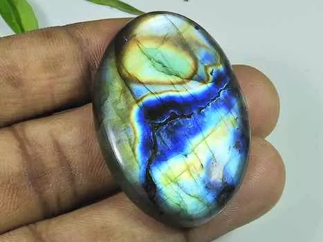 30X35MM Natural Labradorite Multi Purple Oval Cabochon Loose Gemstone 87Cts. SK-4044