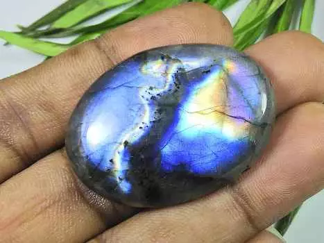 30X35MM натуральный лабрадорит многоцветный фиолетовый овальный кабошон россыпью драгоценный камень 80 карат. СК-4057