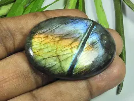 30X45MM натуральный лабрадорит многоцветный фиолетовый овальный кабошон россыпью драгоценный камень 98 карат. СК-4050