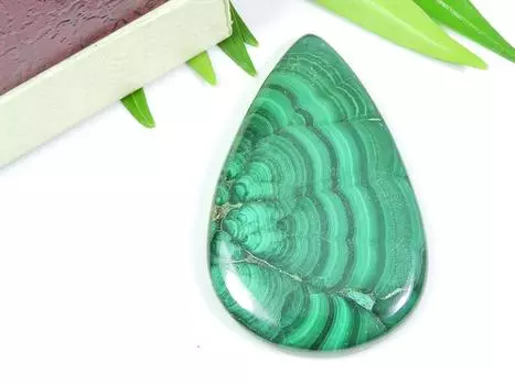 30X48X05 MM натуральный зеленый малахит дизайнерский грушевидный кабошон россыпью драгоценный камень SK-631
