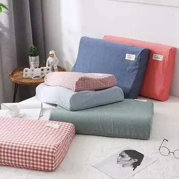 30x50/40x60 см хлопковый латексный чехол для подушки мягкий однотонный клетчатый чехол для сна наволочка для подушки из латекса с эффектом памяти 300x500mm