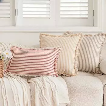 30x50 см/45x45 см BohoThick хлопковый лен полосатый чехол для подушки фермерский наволочка для домашнего дивана гостиной спальни декор 30x50cm