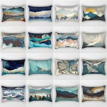 30x50 см Ins абстрактная горная наволочка с геометрическим рисунком, мраморная лоскутная наволочка из полиэстера с восходом солнца, натуральный пейзаж, домашний декор 30x50cm