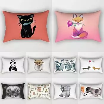 30x50 см милый мультфильм маленькое животное элегантная пара дома гостиная спальня декоративная прямоугольная наволочка чехол для дивана 30X50cm