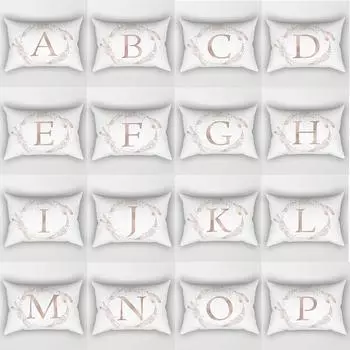 30x50 см наволочка с английским алфавитом AZ с буквенным принтом на заказ, полиэстер, короткая плюшевая подушка для дивана, украшения дома, наволочка 30X50cm