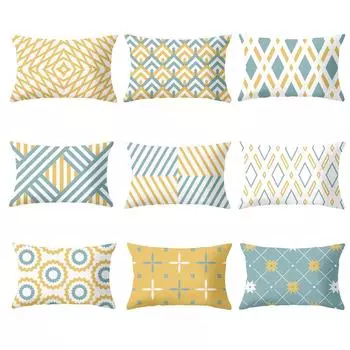 30x50 см желто-синие геометрические полосатые изогнутые прямоугольные наволочки в полоску пледы с принтом диванные подушки домашний декор 30X50cm