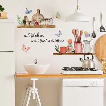 30x60 см Привлекательная красочная широко применяемая настенная наклейка Бабочка английская кухня ПВХ фон для домашнего использования