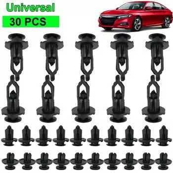 30X автомобильные универсальные зажимы для накладки на крыло бампера, фиксаторы, расширительные заклепки для Nissan Honda Toyota Ford автомобильные аксессуары чёрный