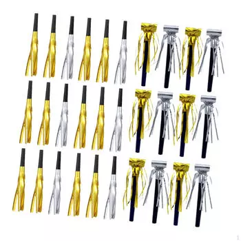 30x Игрушечные шумели-свистки с блестками Многоцелевые блестящие металлические шумели-свистки на день рождения