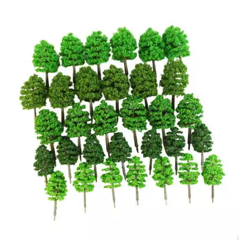 30x Модель Зеленые деревья Пейзаж 7 см и 9 см Искусственная декоративная миниатюрная диорама