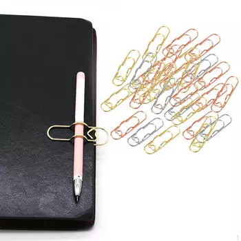 30x скрепки для бумаг, металлический держатель для ручек, скрепки, зажимы, прочные школьные принадлежности, подарочный набор на Рождество