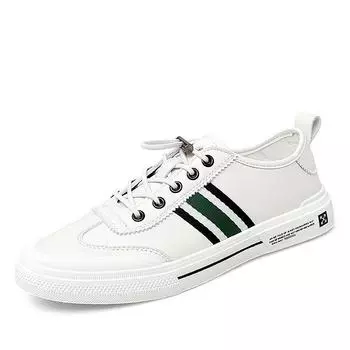 31067 мужская обувь кеды белая обувь весна низкий верх кожаная поверхность плоская подошва сумка голова ретро повседневная обувь ретро спортивная обувь 38