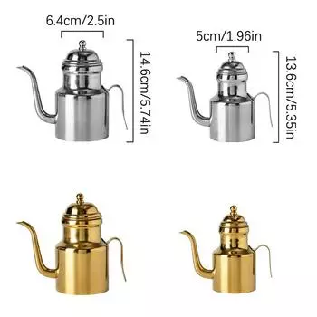 310/500 мл бутылка оливкового масла из нержавеющей стали с длинным носиком, контейнер для смазки, дозатор уксуса, банка для соуса, приправ, приправ 310ml серебряный
