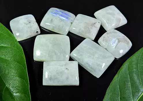 310Cts. Натуральный радужный лунный камень восьмиугольный кабошон россыпью драгоценный камень 07 шт. лот RQ-192