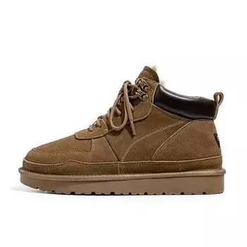 3128-New snow boots fleece thickened versatile thick-soled large cotton shoes warm fur British Martin boots 38