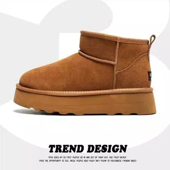 3156 cotton shoes snow boots new winter thickened warm cotton shoes one pedal thick-soled retro cotton boots 35